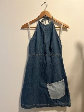 Vintage Gap denim halter dress